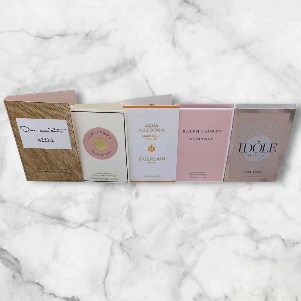 Lot of 5 Oscar de la Renta,Tory Burch,Guerlain,Lancome,Ralph Lauren,Rose-5pc-NEW - Picture 2 of 10